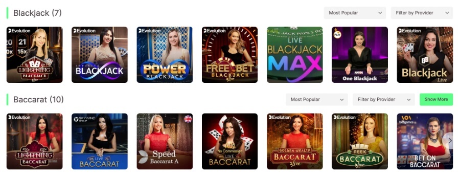 Offering over 20 titles, 10Bet Casino provides an excellent choice of popular