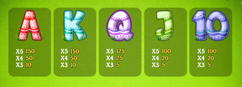 Easter Eggs slot online features <strong>20 active paylines</strong> , with wins calculated starting from the leftmost reel. This rule applies to all symbols, except the scatter symbol, which pays regardless of its position. Only the highest winning combination per line will be awarded.