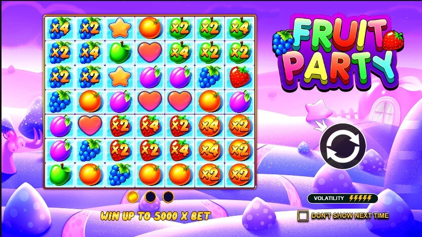 Fruit Party online casino slot is made available to players in Canada, powered by Pragmatic Play.