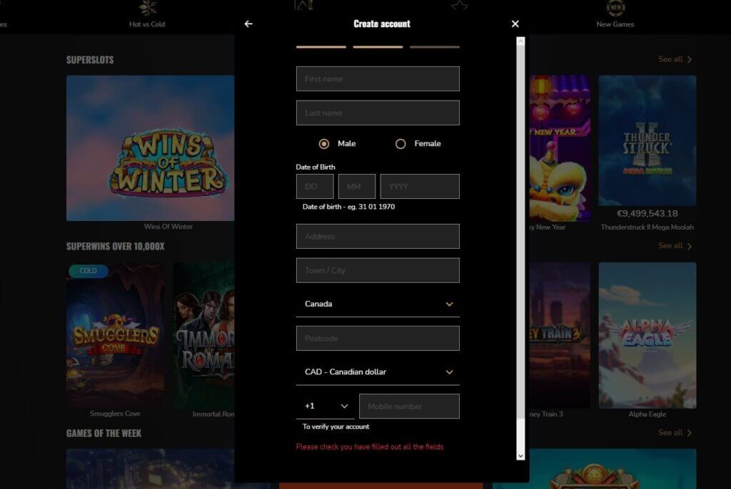 SuperSeven Casino Canada Registration - Page 2