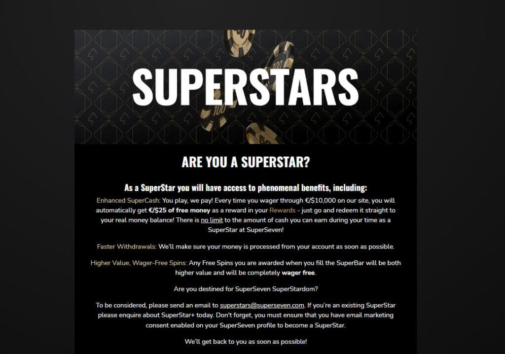 SuperSeven Online Casino Canada SuperStars