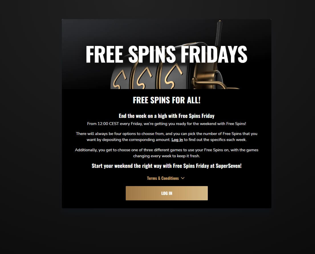 Free Spins at SuperSeven Online Casino Canada