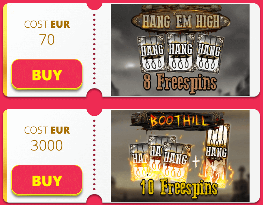 Tombstone RIP includes a <strong>Bonus Buy feature</strong> known as the <strong>Nolimit Bonus</strong> , available for a price of either <strong>70x</strong> or <strong>3,000x your stake</strong> .