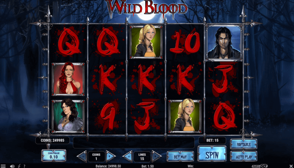 Wild Blood online slot in Canada from Play'n GO. Standard gameplay experience.