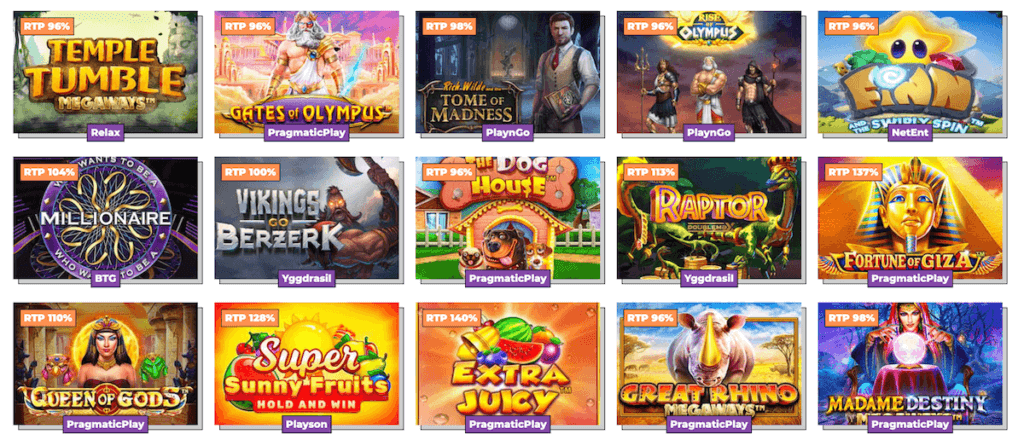 Look forward to enjoying some of the top slots available, including: