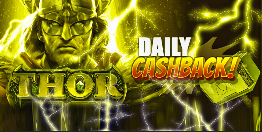 All registered players at Thor Casino benefit from the <strong>daily</strong> program. Wager on your favorite slot games, earn cash points, and turn them into real money!
