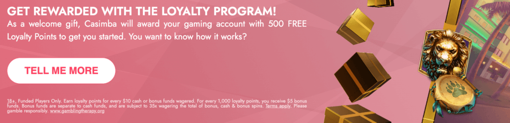 Casimba has made its mark as a reliable online casino, enjoying a solid standing in the gaming industry for several years.