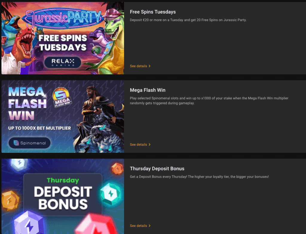 Cloudbet is generous when it comes to bonuses and promotional offers.