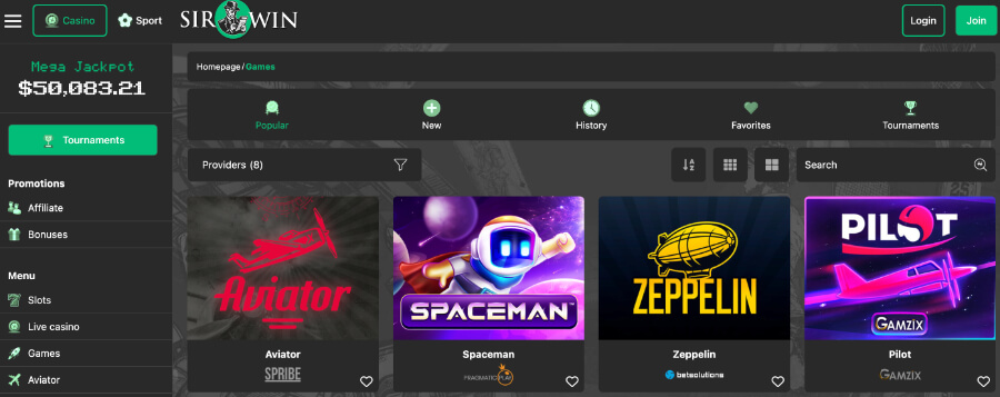 Casino experience at Sirwin Casino - a hub for Canadian players