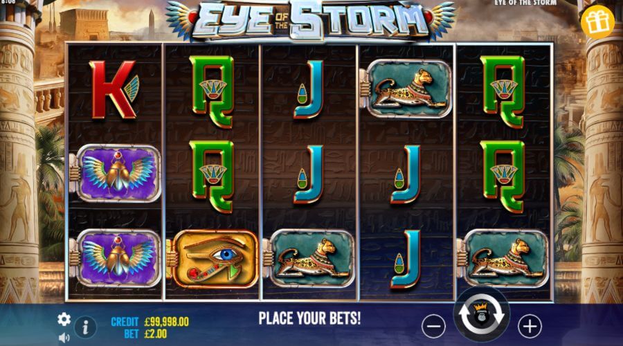 Set against an ancient Egyptian backdrop, Eye of the Storm is an eye-catching slot with 10 paylines that features expanding Wild symbols. During the free spins feature, lower-value symbols are transformed into higher-value ones. With an <strong>RTP of 96.71%</strong> and the possibility to win up to 10,000 times your stake, this game could be worth a spin.