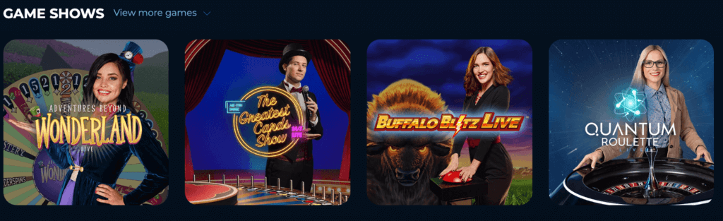 NorthStar Bets offers an entertaining selection of game shows for players in Canada.