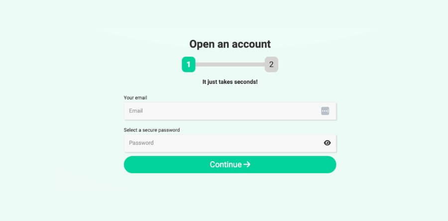 On the final page, enter your complete name.