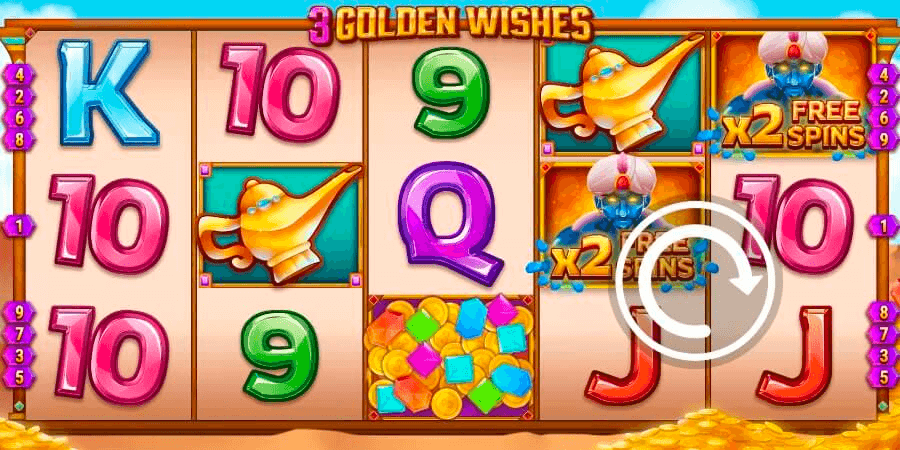 As players enter the free spins feature, the setting transitions to the Cave of Wonders.