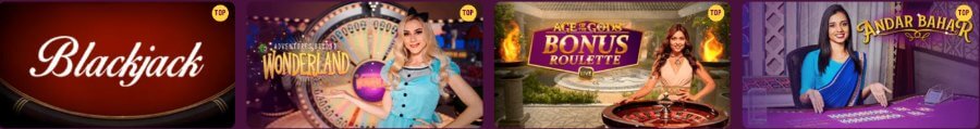 Live Casino games at Slotvibe