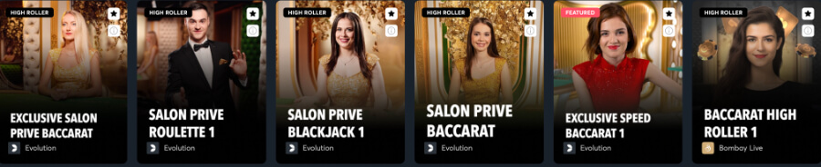 If you're keen on engaging with a live dealer, take a chance at the <strong>