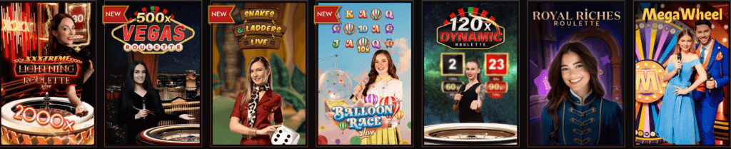 </strong>  offers a wealth of thrilling options, including many exclusive games. Canadian players can engage with a real dealer in games like: