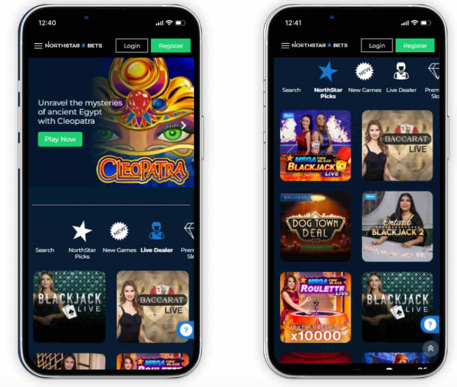 mobile application for NorthStar Bets in Canada.