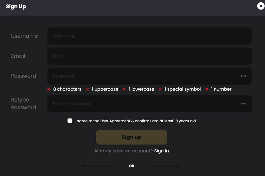 Step-by-step Registration Process at Betswap Casino