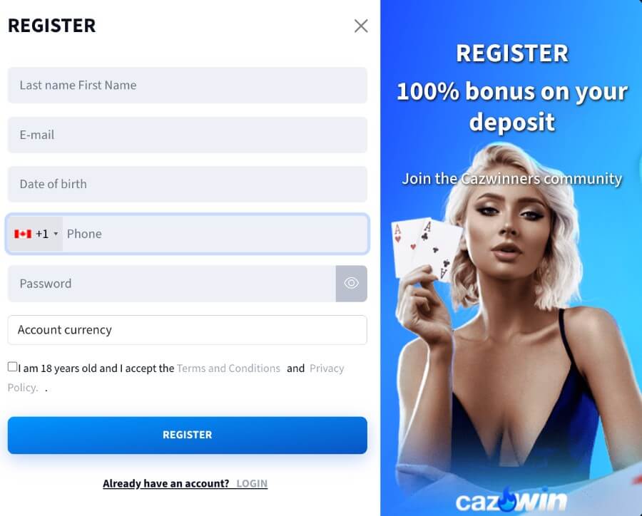 If the bonuses have caught your interest, hereโs how to register on Caz-Win to begin reaping the benefits!