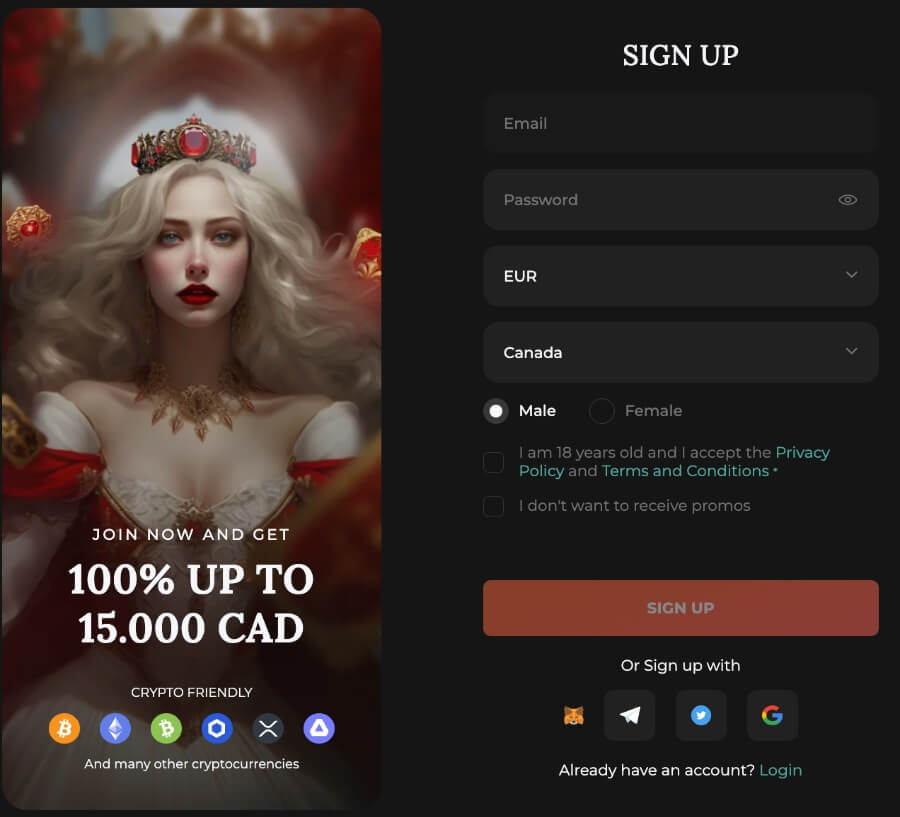 Required documents and information when registering an account at Spades Queen