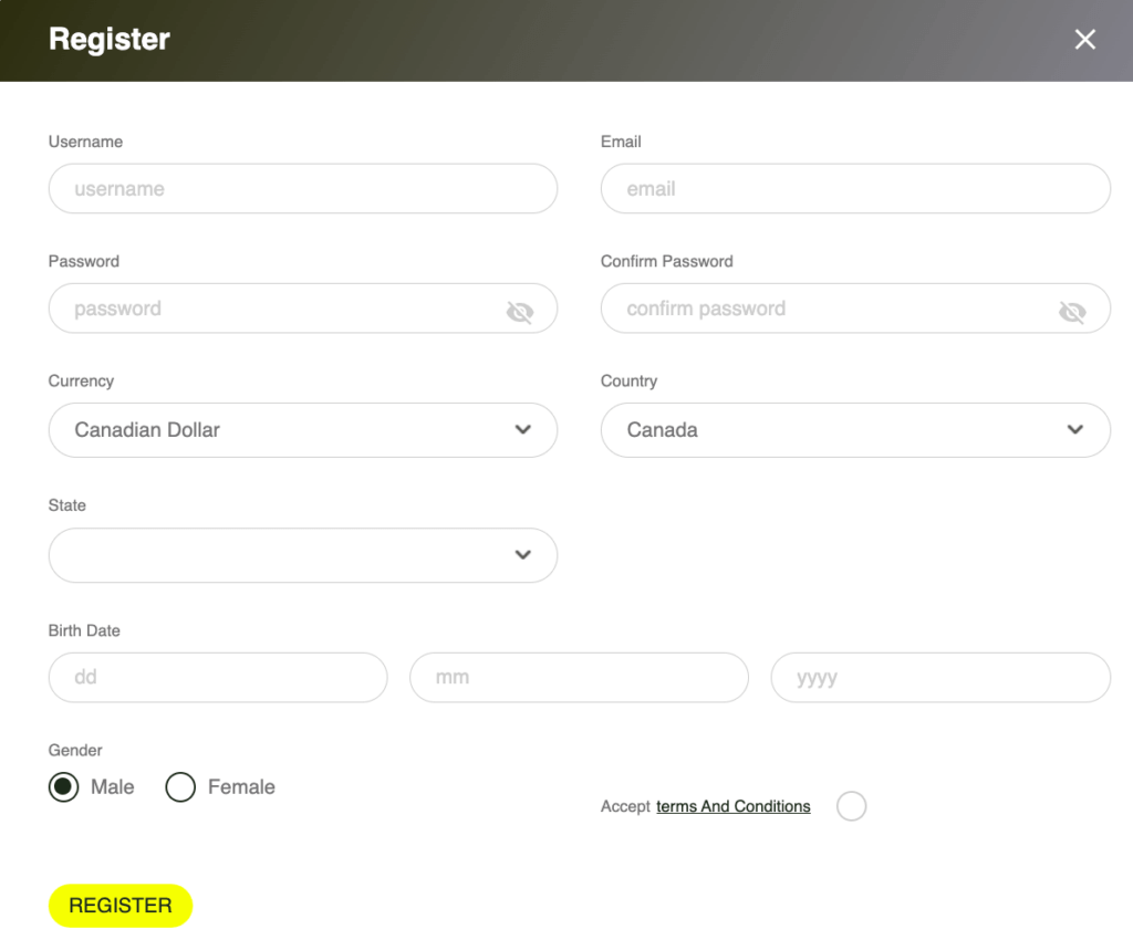 Provide your <strong>email address</strong> and design a <strong>username</strong> along with a <strong>password</strong> for your Thor Casino account.