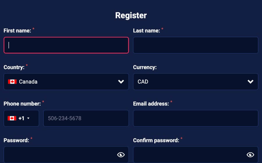registration process at wild dice casino - canadian online casino