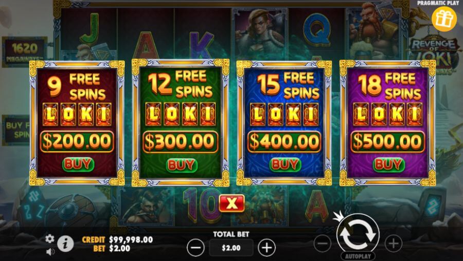 After each spin in Revenge of Loki Megaways, all winning combinations are paid, and the winning symbols are removed from the grid. The remaining symbols then settle down to fill the empty spots, while new symbols come cascading from above. This tumble feature continues until no new winning combinations can be achieved.
