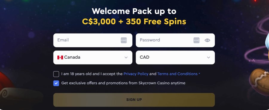 1st Deposit: Use the code  <strong>SKY100</strong>  to receive a 100% match bonus up to $300, plus 100 Free Spins on  <strong>Bonanza Billion</strong> .
