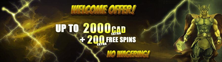 the welcome offer at Thor Casino - Canada casino</strong> . Canadian players can take advantage of this exciting offer, which consists of a $2,000 match bonus along with 200 <strong>