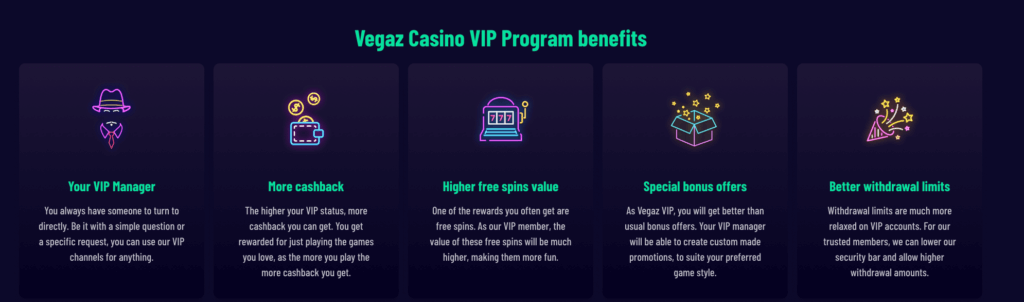 When it comes to bonuses and offers, Vegaz Casino does not disappoint.