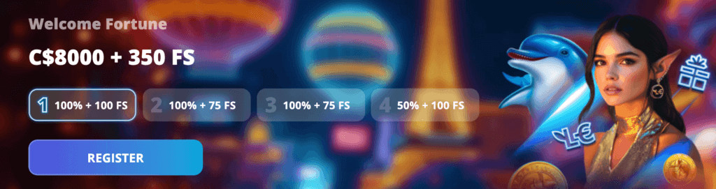 LuckyElf welcomes newcomers with a remarkable bonus offer. Fresh players can claim bonuses totaling up to $8,000 and receive 350 Free Spins on the slot game Dolphin’s Wealth as follows: